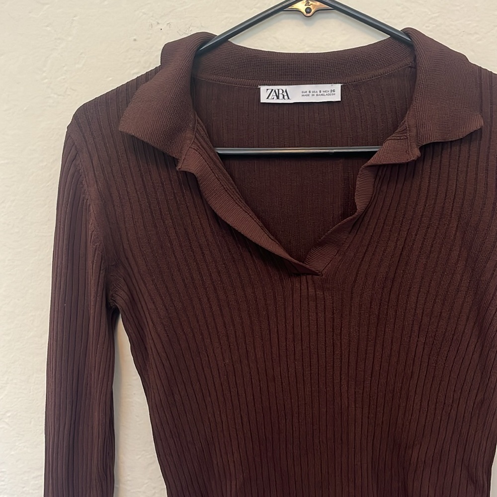 Ribbed collard top